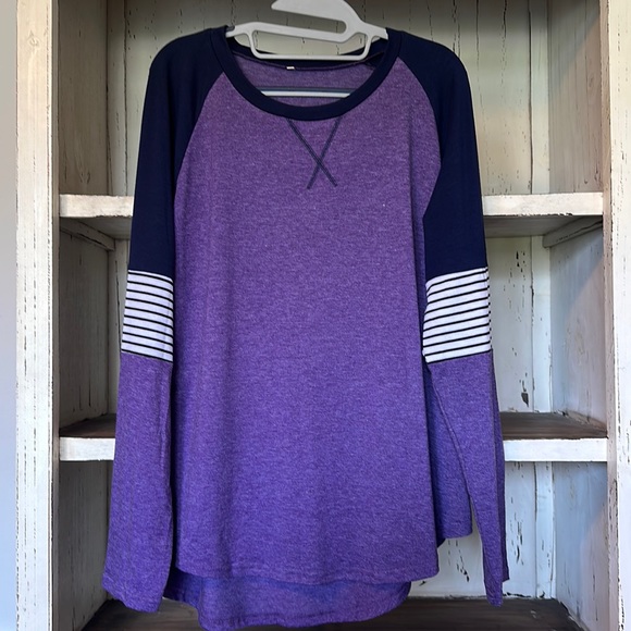 027- Purple/Navy Long Sleeve - Picture 1 of 1